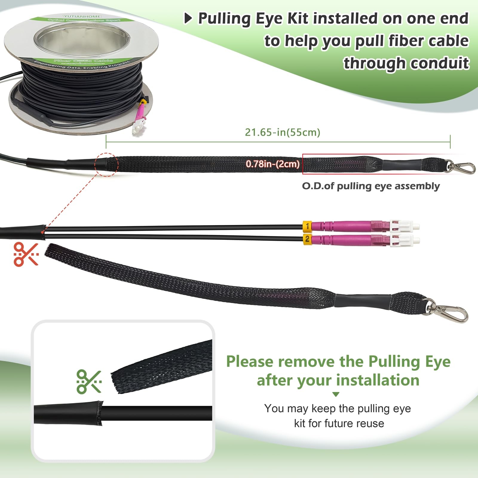 YUTIANHOME 50m Armored OM4 LC to LC Fiber Patch Cable 10/40/100gb Multimode