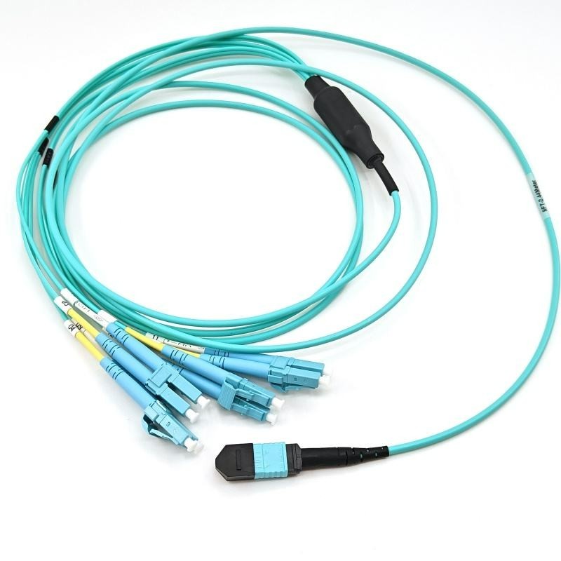 MPO Fiber Cable 8 Cores MPO Female/Male to LC Breakout Multimode OM4 Patch Cord
