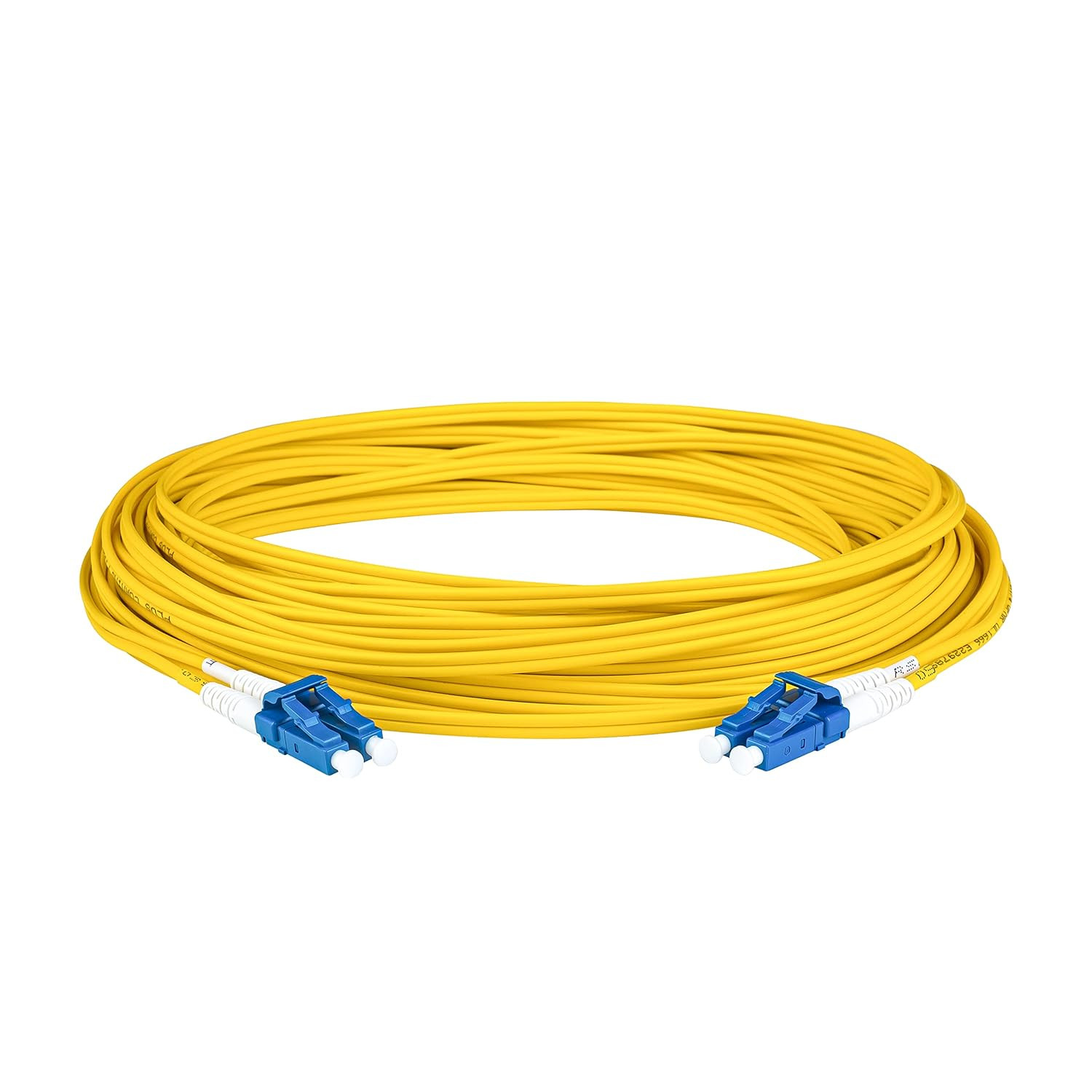 500ft LC to LC Singlemode Fiber Patch Cable, Duplex Yellow OFNR Jacket