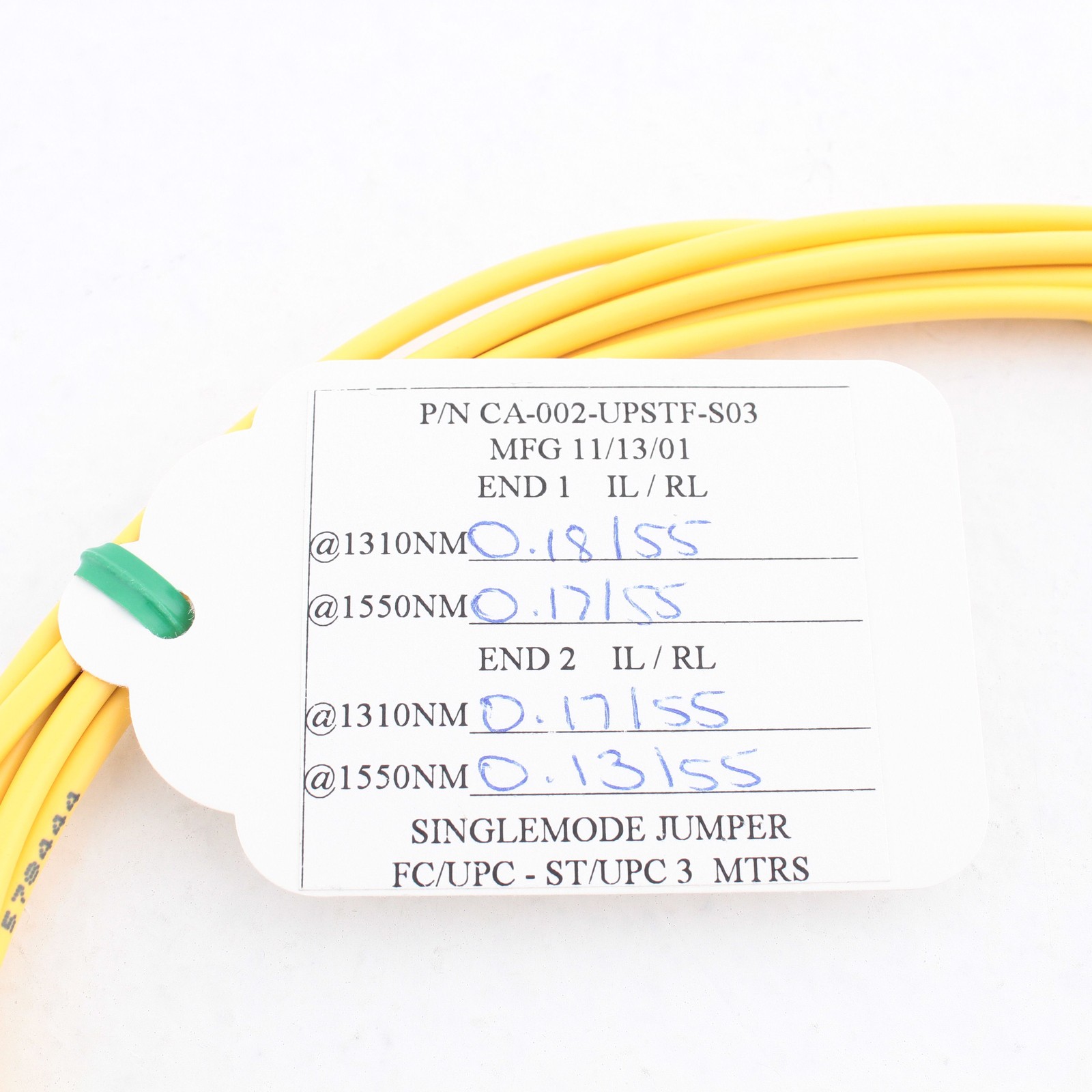 3M Leviton Fiber Optic Single-Mode Simplex Patch Cable Cord ST FC UPC UPSTF-S03