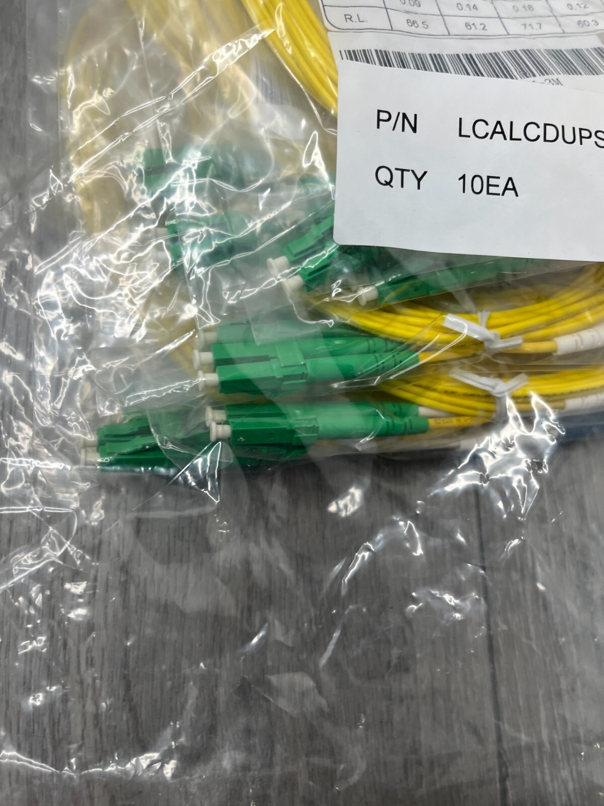 10pk SC/APC to SC/APC Duplex Singlemode PVC Patch Cords, Yellow 3M each