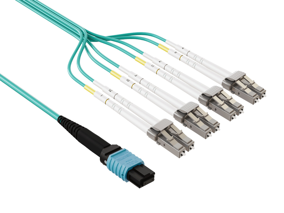 7m OM4 MTP TO 4* LC 8 Fibers Duplex Corning Fiber Breakout Cable Type B Multi…