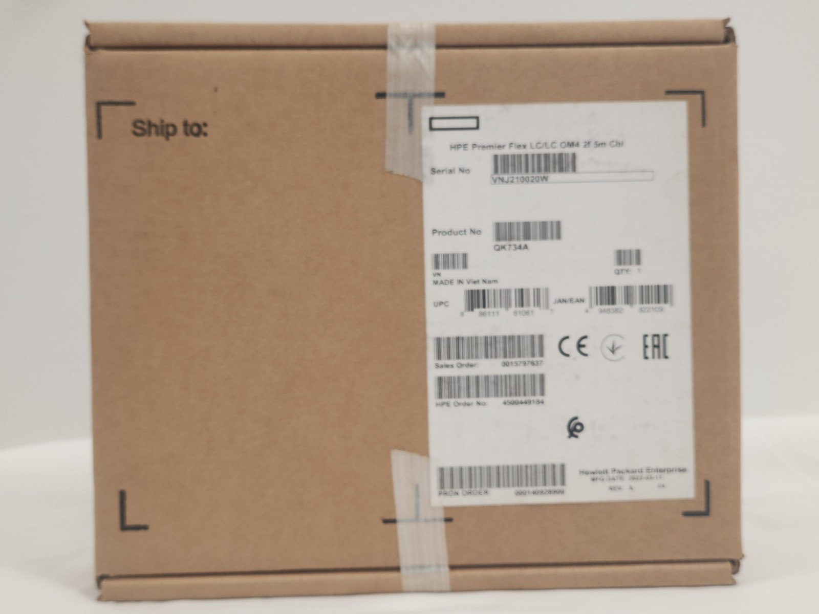 HPE Premier Flex LC/LC OM4 2f 15m Cbl (QK735A) HP Fiber Cable