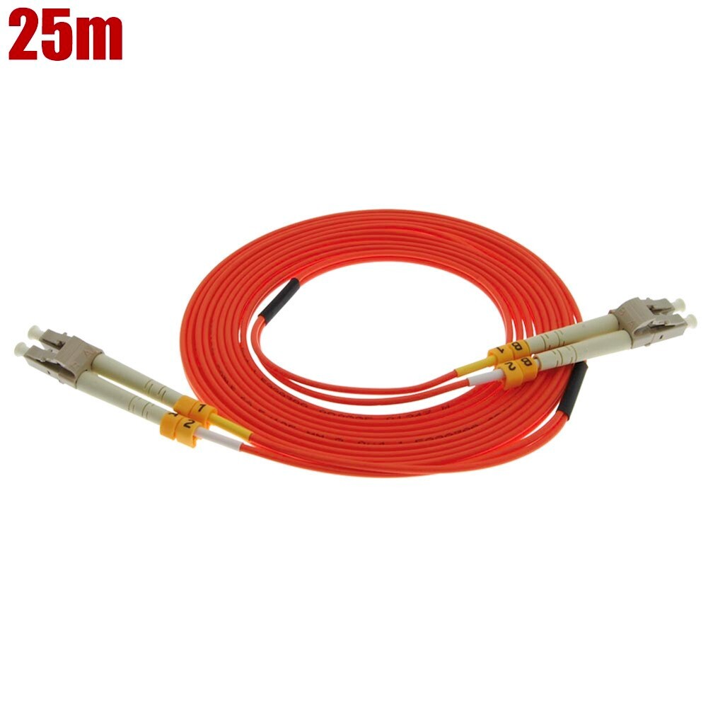 25m LC-LC Duplex Multimode 62.5/125 Fiber Optic Optical Patch Cable Cord Orange