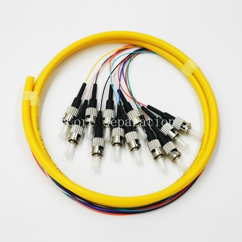 12 Fiber FC ST SC LC UPC SingleMode SM 9/125 Bunch Fiber Optic Pigtail 1m
