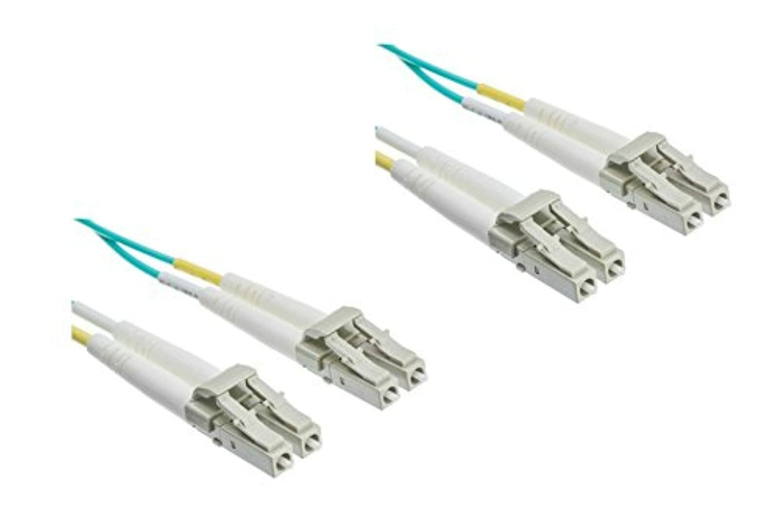 2 Pack 15 Meter 10 Gigabit Aqua Fiber Optic Cable Lc/lc Multimode Duplex