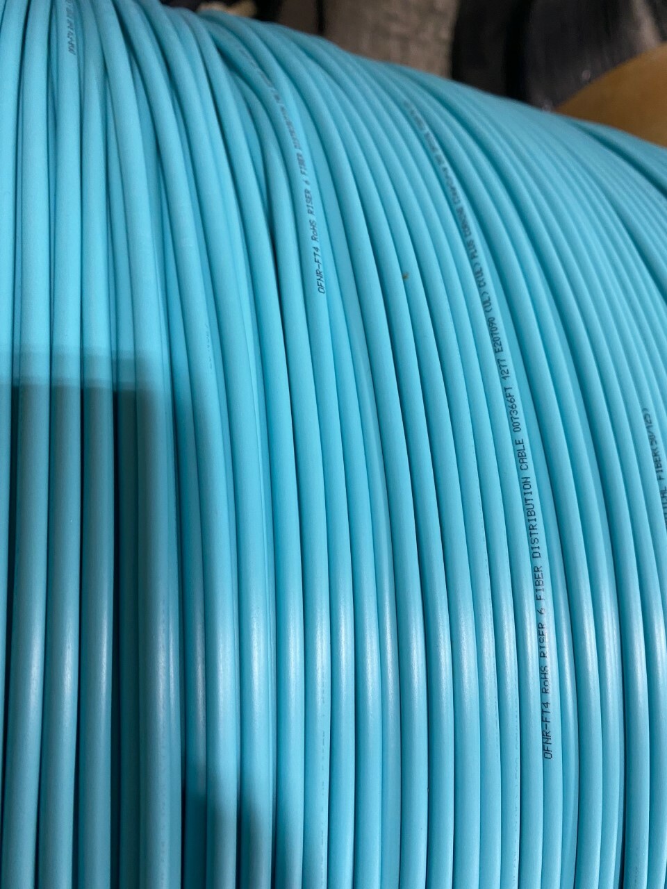 2000ft 6 Strand OM3 50/125 Multimode Indoor Riser Rated Fiber Optic Cable Aqua