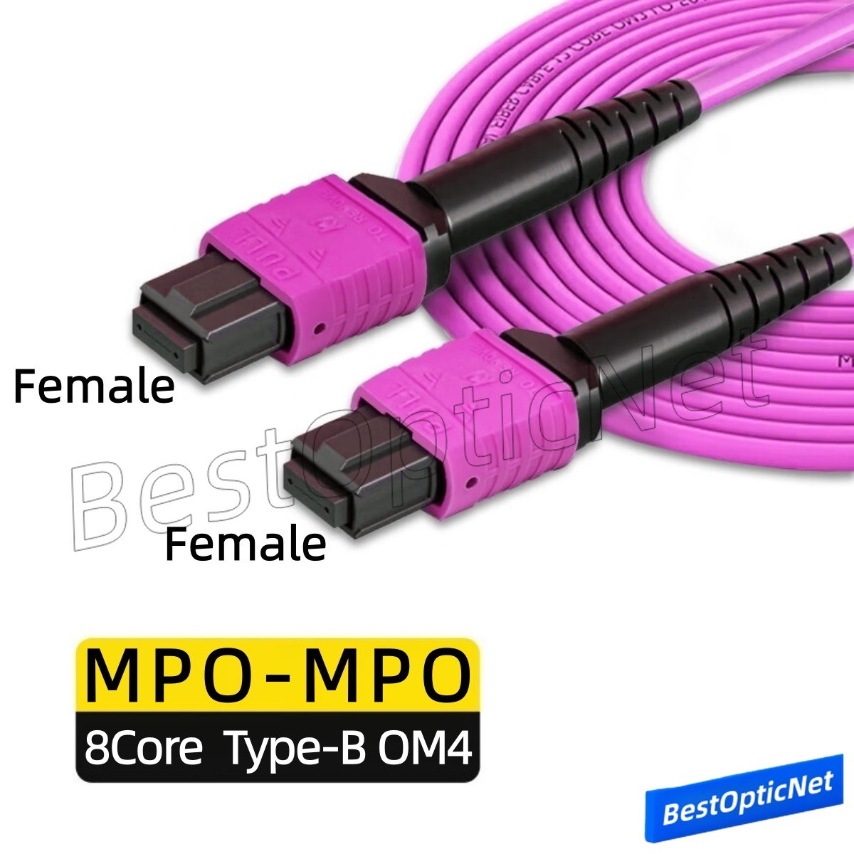 1-70m MPO to MPO Female/Female 8 12 Core OM4 Fiber Optical Patch Cord Cable Lot