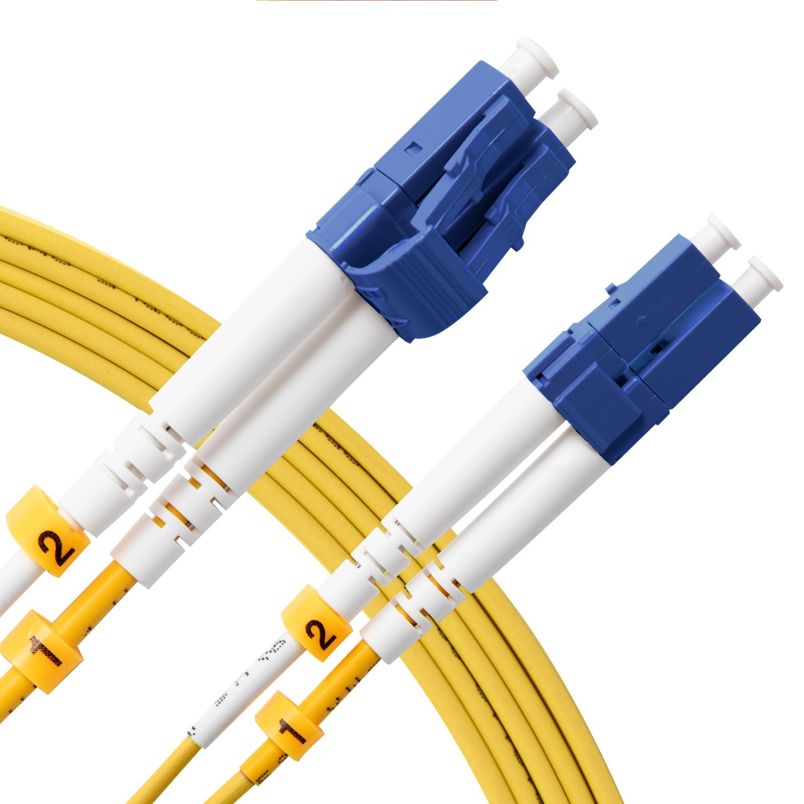 5 PCS 5m/16ft Yellow LC To LC OS2 Single Mode Fiber Patch Cable Duplex 9/125m
