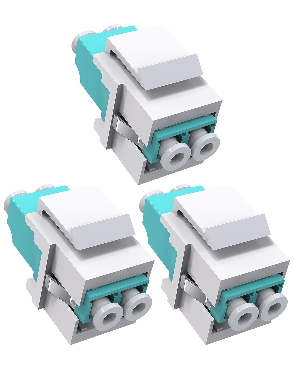 3PCS Duplex LC to LC Coupler Keystone Jack，LC UPC F/F Fiber Optic Adapter for Pa