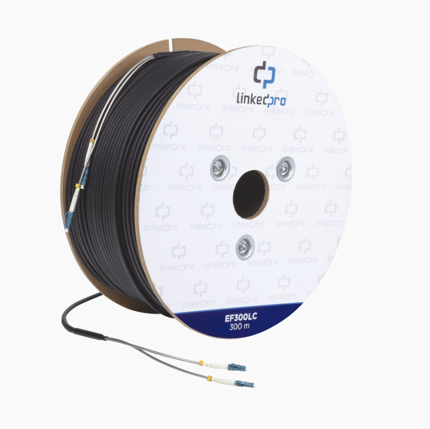 Drum of Fiber Optic Single-mode with LC-LC Duplex Connectors EF-300-LC 984.25 ft