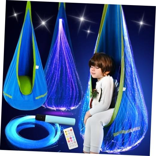 Pod Swing Featuring Fiber Optic with 10 Colors and 17 Effects. Sensory Blue