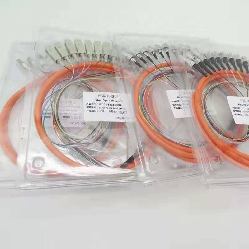 12 Strand 9/125 Fiber Optic Pigtail 1.5m FC/LC/SC/STUPC APC SM MM fiber pigtails