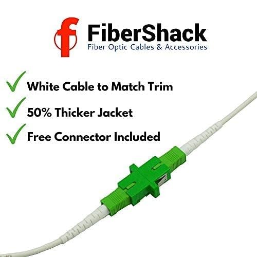 Fibershack – White SC/APC Fiber Optic Internet Cable 30ft – 10M SCAPC Simplex…