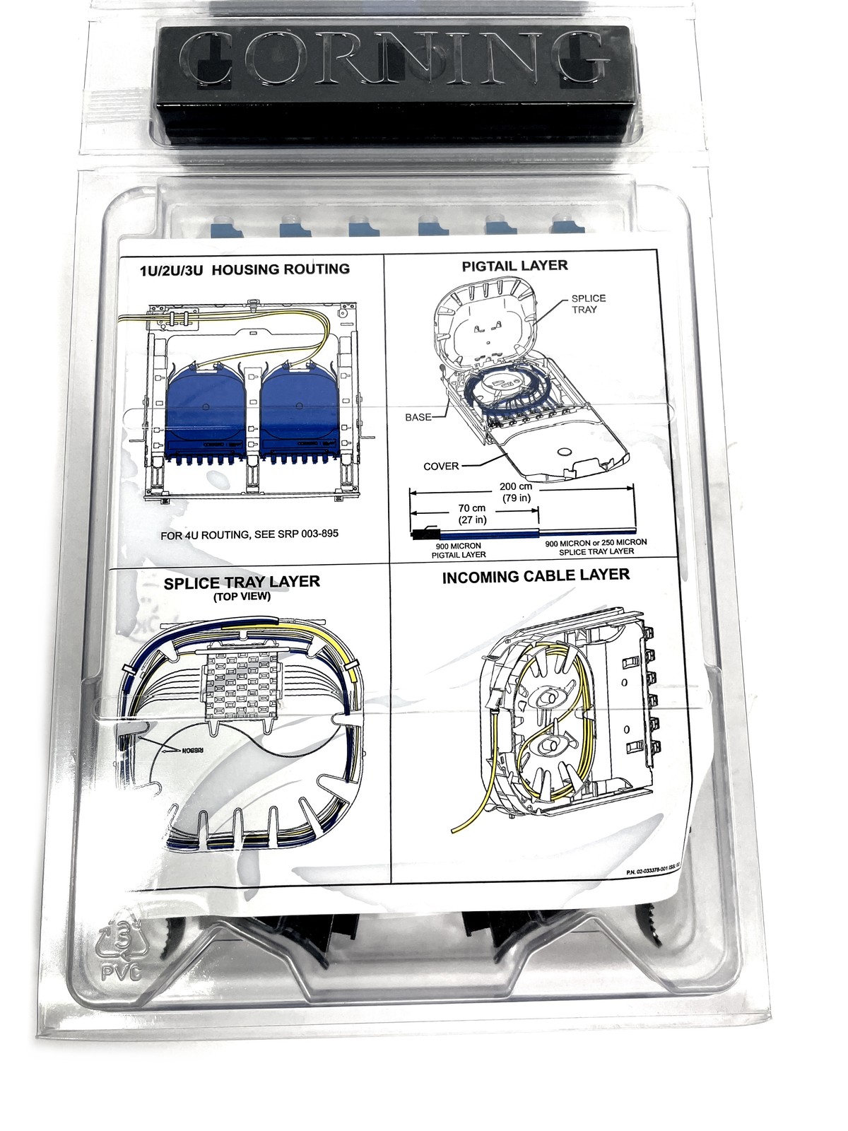 New Corning CCH-CS12-A9-P00RE CCH Pigtailed Splice Cassette 12F LC Duplex OS2