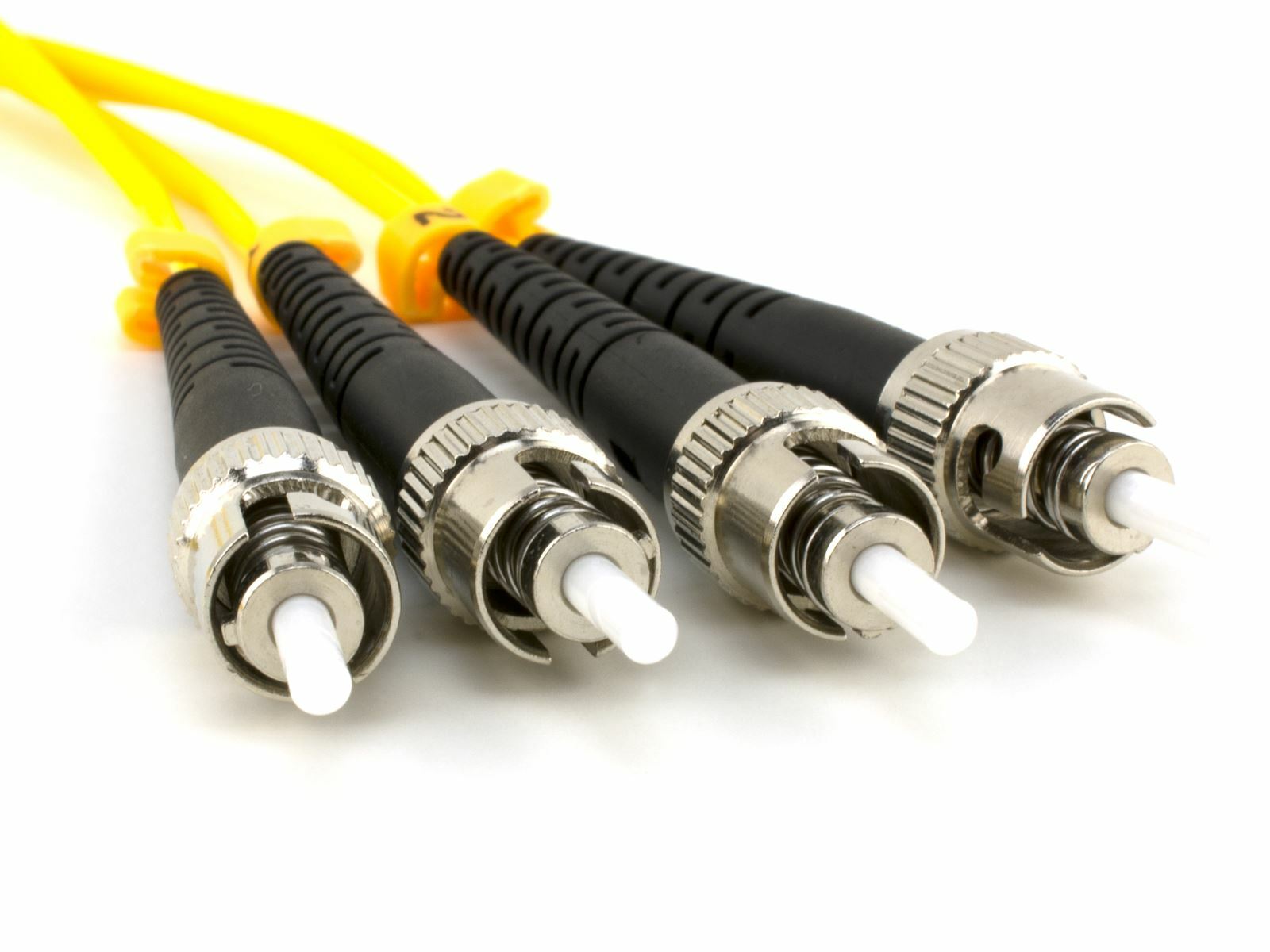 3m ST-ST Duplex 9/125 OS2 Singlemode Fiber Optic Patch Cable OFNR Yellow 10FT