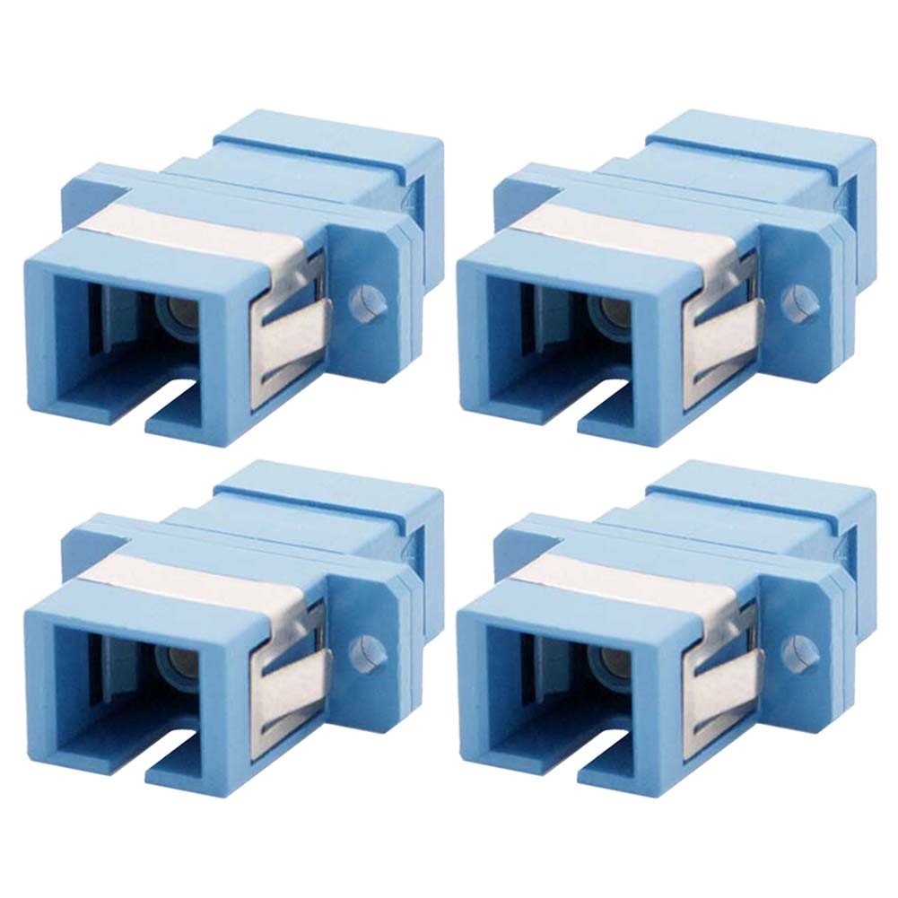 4 Pcs SC to SC Single Mode Simplex Fiber Optic Optical Coupler Adapter Connector