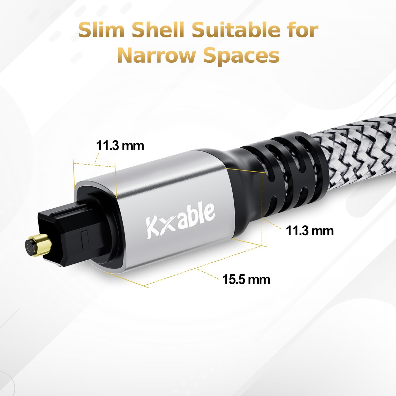Optical Audio Cable 30 FT, Digital Cable, Toslink Fiber 30FT, Grey