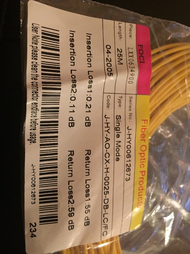 25M Single-Mode Fiber Optic Cable T4