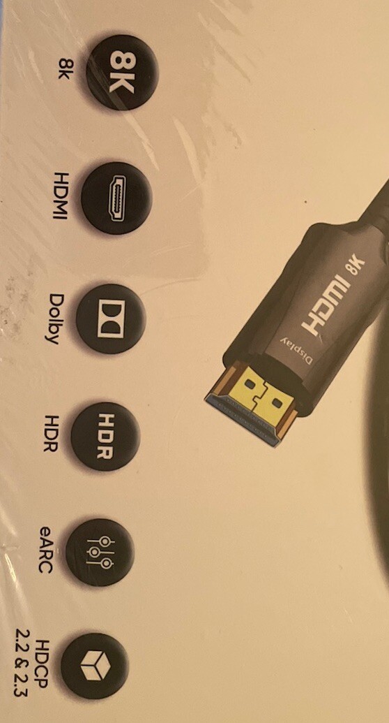 8K Ultra High Speed Fiber Optical HDMI Cable 50’