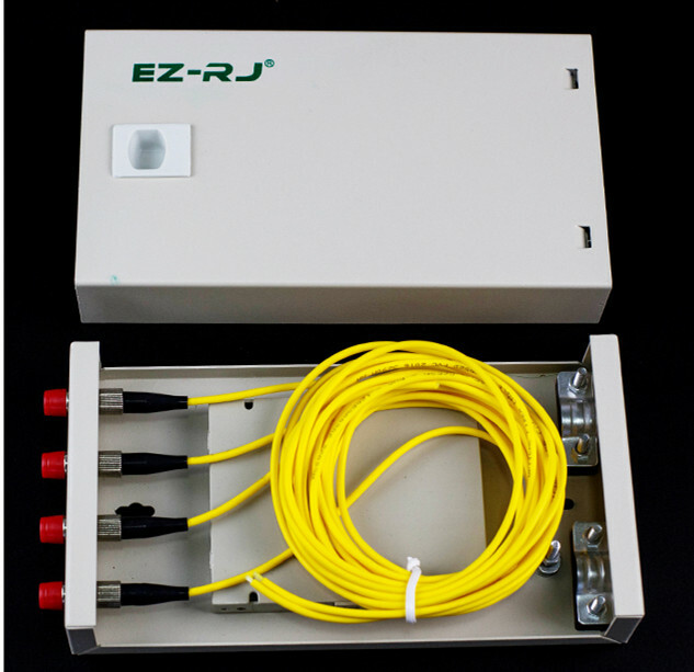 4-port FC fiber optic terminal box thickened 1.0MM full flange + pigtail