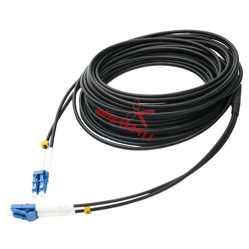 200M Black Armored Fiber Cable LC-LC UPC SM 9/125 Duplex Fiber Optic Patch Cord