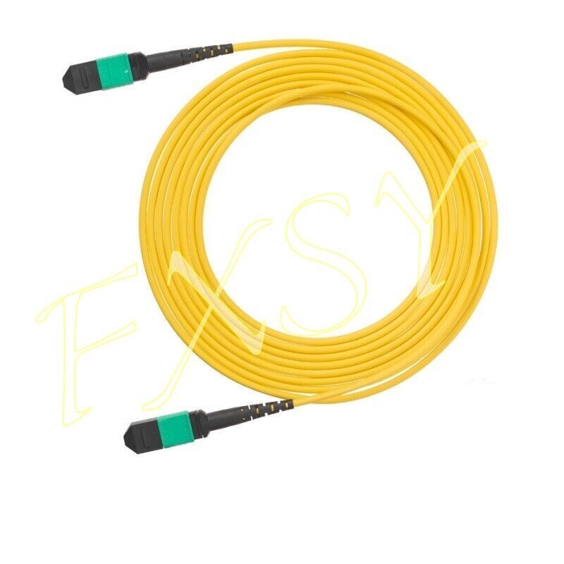 1-100M MPO Male to MPO Male APC UPC 8 12 Core OS2 SM Optic Fiber Patch Cord lot