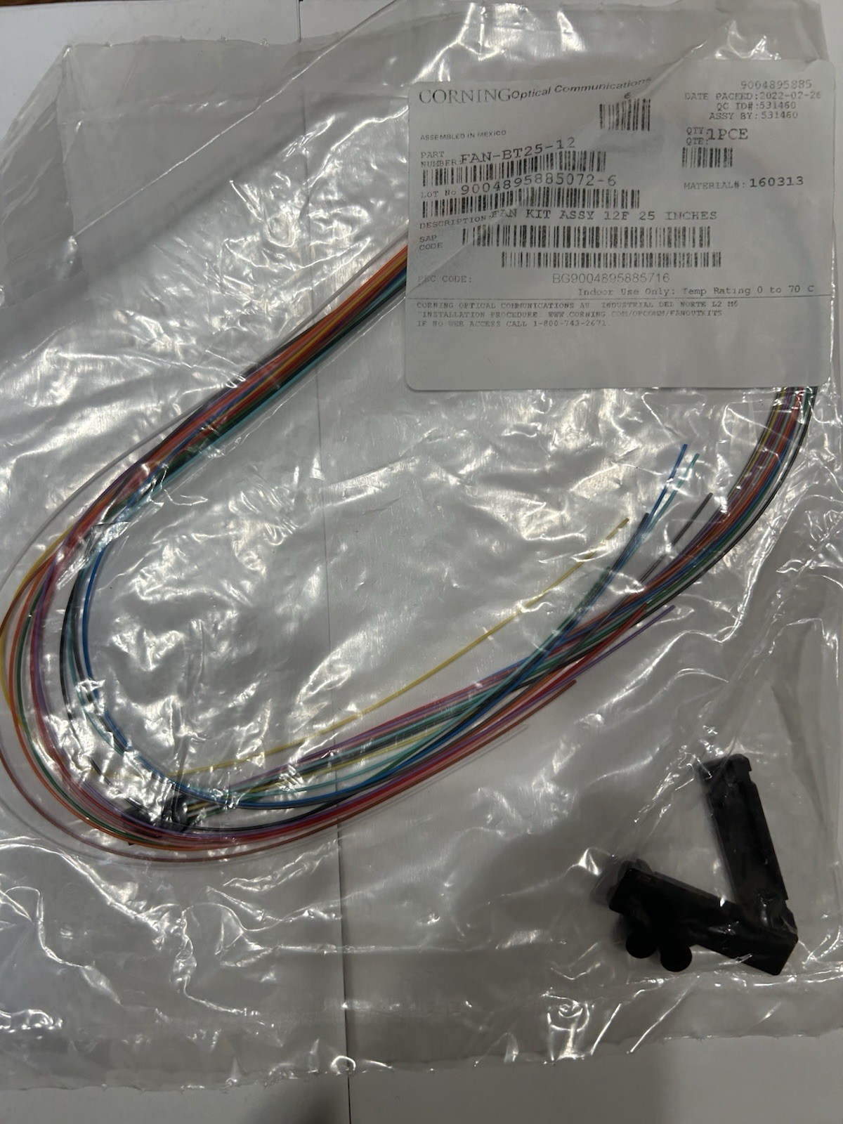 Fiber Lot Corning, commscope, unicams, patch cord, fanout kit, Allen tel,