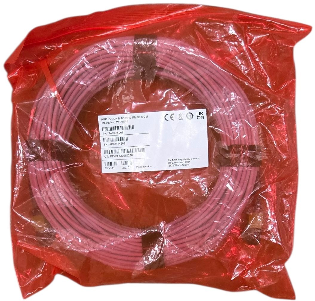 HPE / Mellanox 30M InfiniBand NDR 8 Fiber MPO12 MM Cable P49392-001 MFP7E10-N030