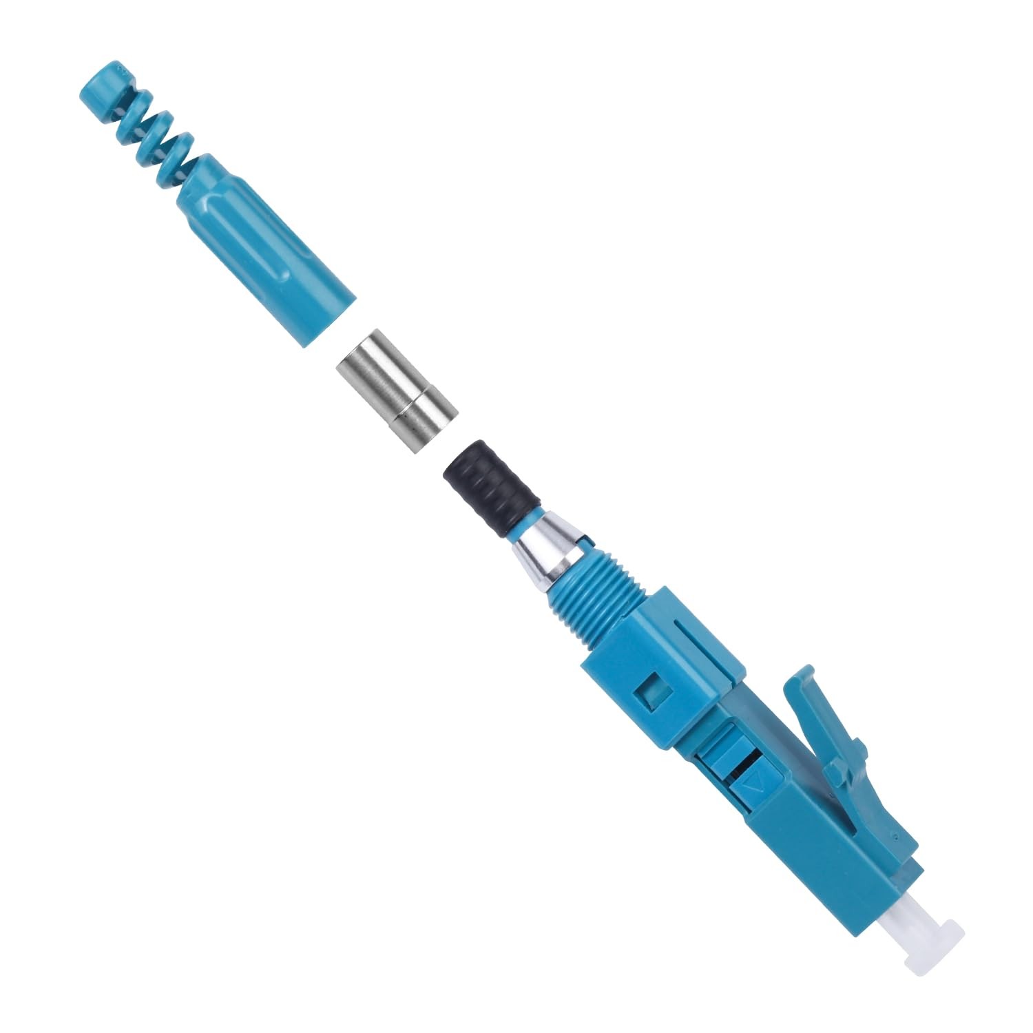 10 PCS Blue LC-UPC Singlemode Fiber Optic Quick Connector, Fast Adapter, Tool
