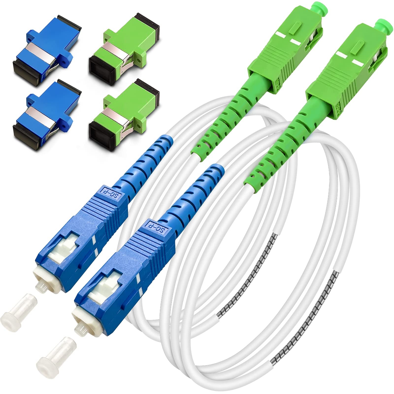 2m 6.5FT SM SC/UPC To SC/APC Fiber Optic Patch Cable Armored Singlemode 2 PC