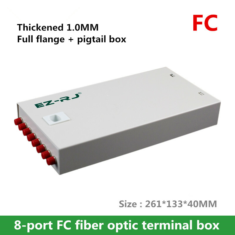 8-port FC fiber optic terminal box thickened 1.0MM full flange + pigtail box
