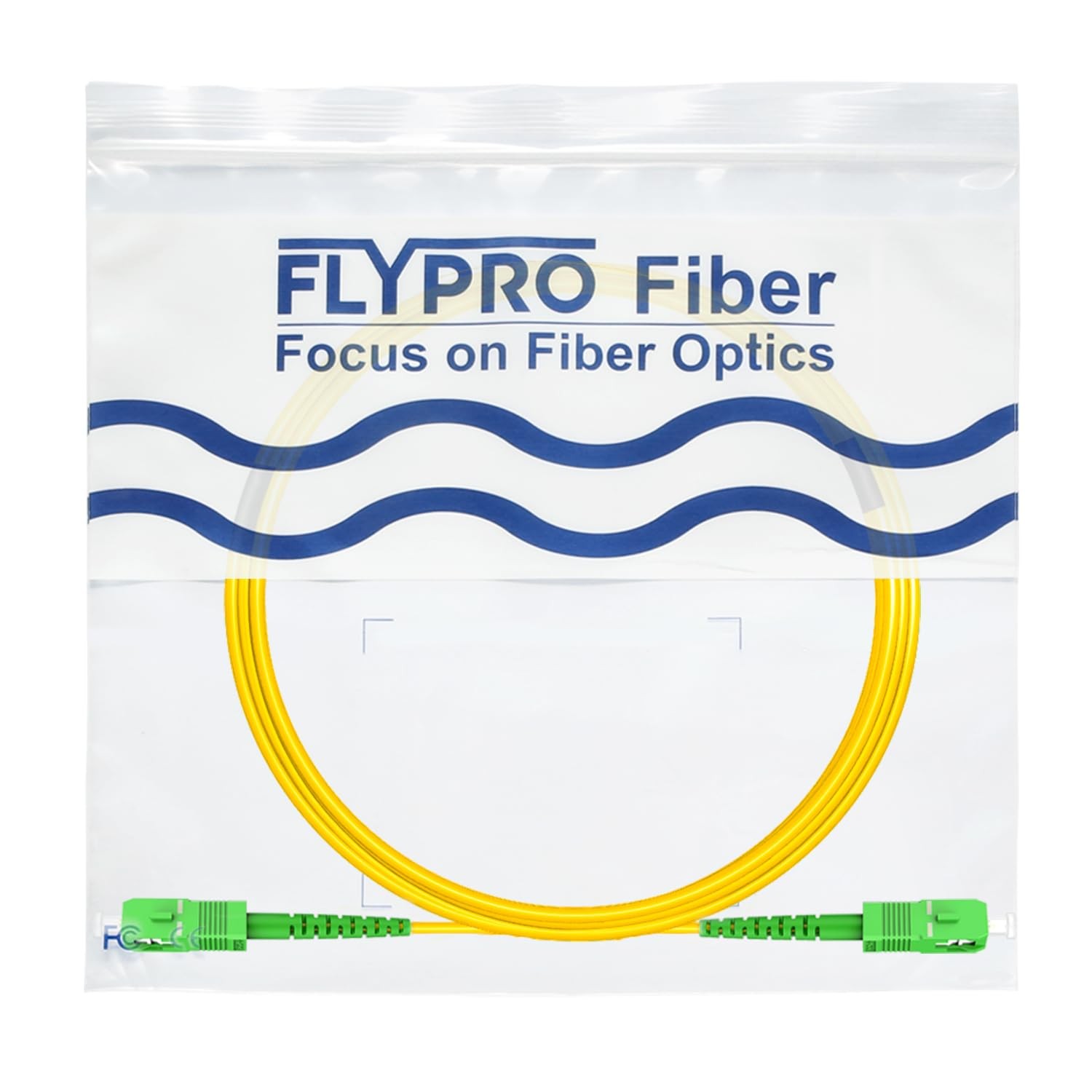 20m OS2 SC/APC To SC/APC Optic Fiber Cable Single Mode Simplex Yellow 66ft