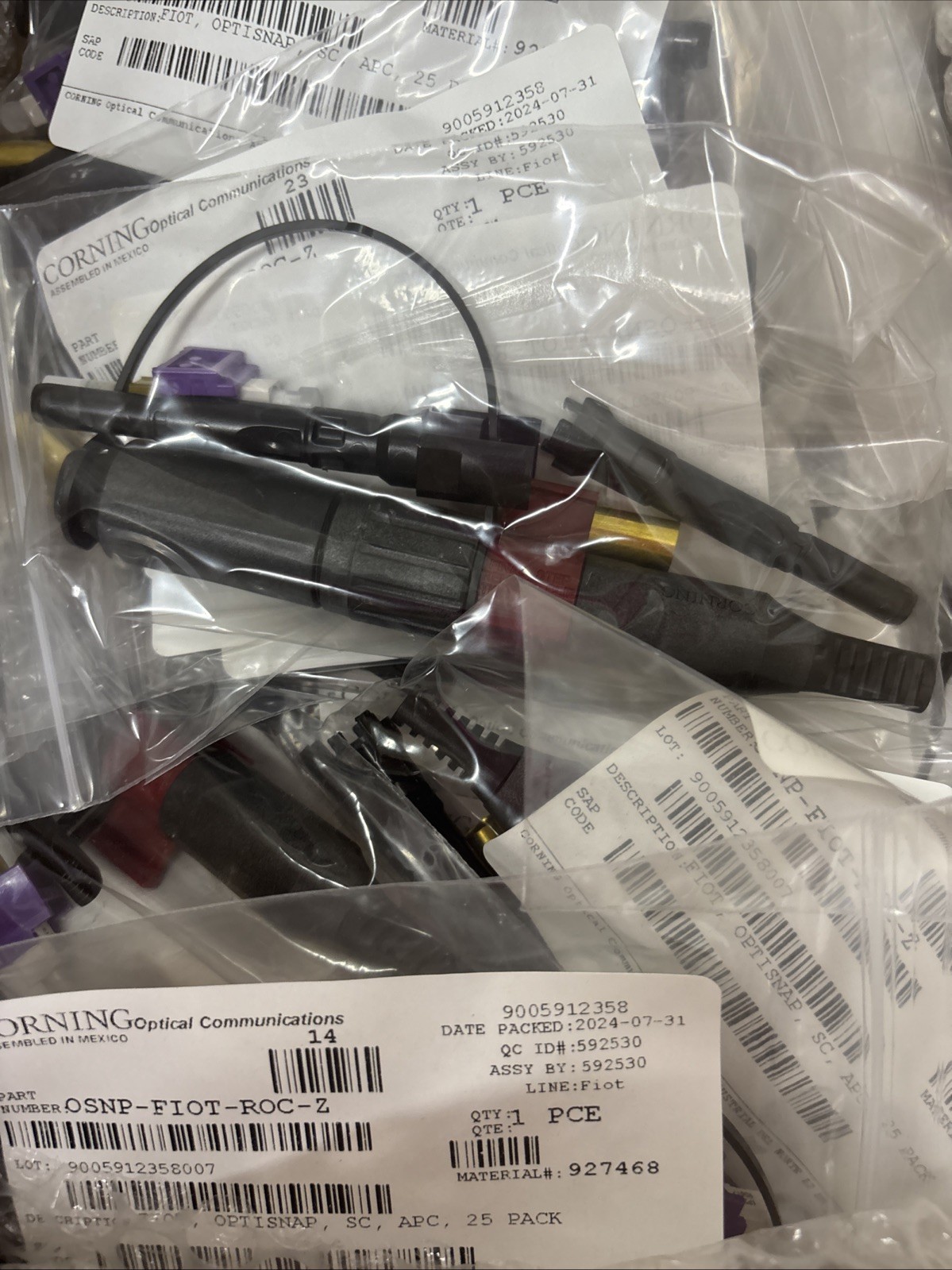 Case of 25 CORNING OptiTap OSNP-FIOT-ROC-Z Field Installable Connectors SC