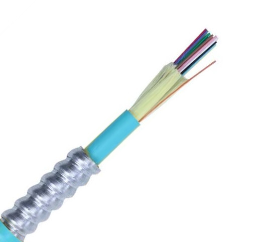 12-Strand Plenum Multimode OM3 Interlocking Armor Fiber Optic Cable – 1000ft