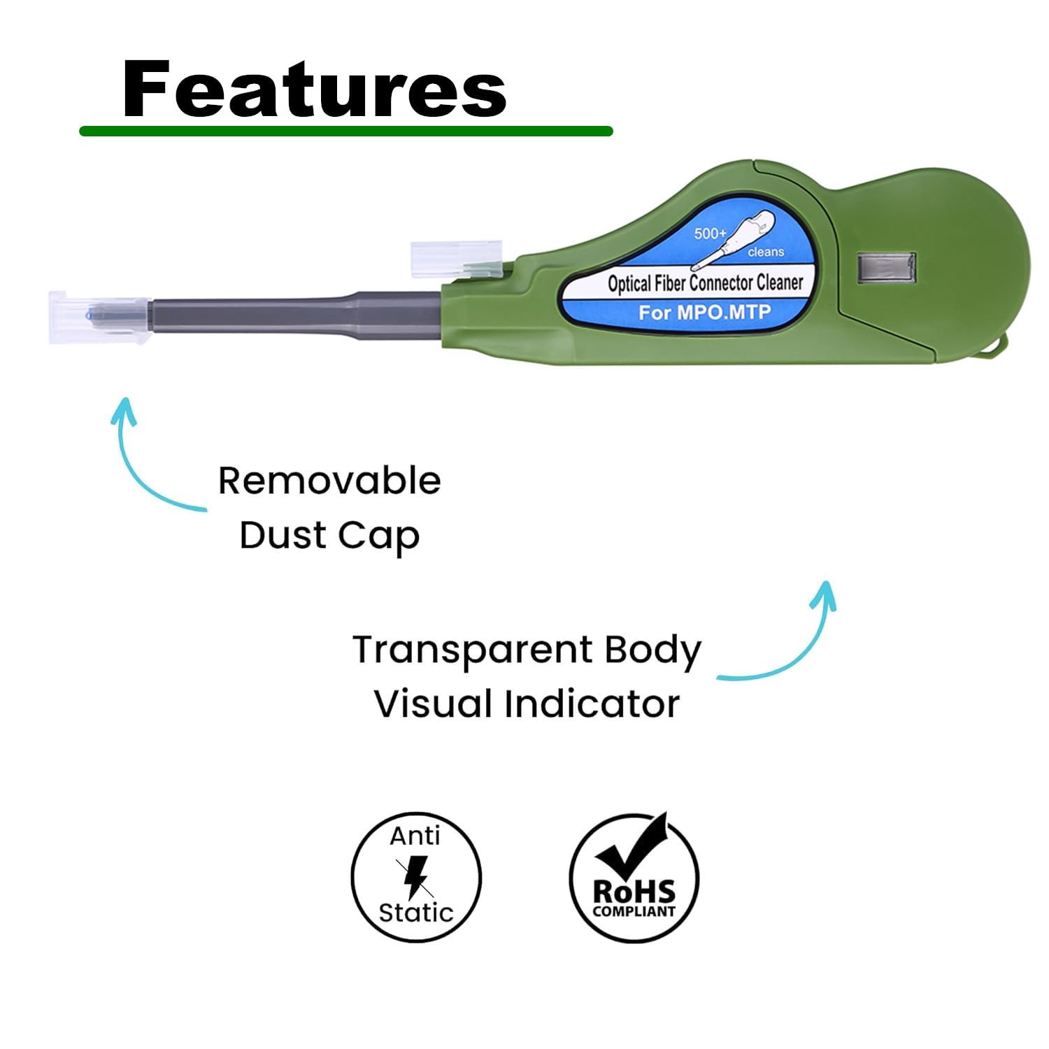 NewMainOne Fiber Optic Cleaner for MPO/MTP Connector, Optical Connector Clean…