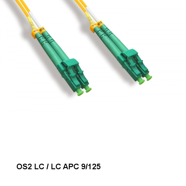 Kentek 6ft/2m LC/LC APC OS2 9 /125 Duplex Single-Mode Fiber Optic Cable OFNR