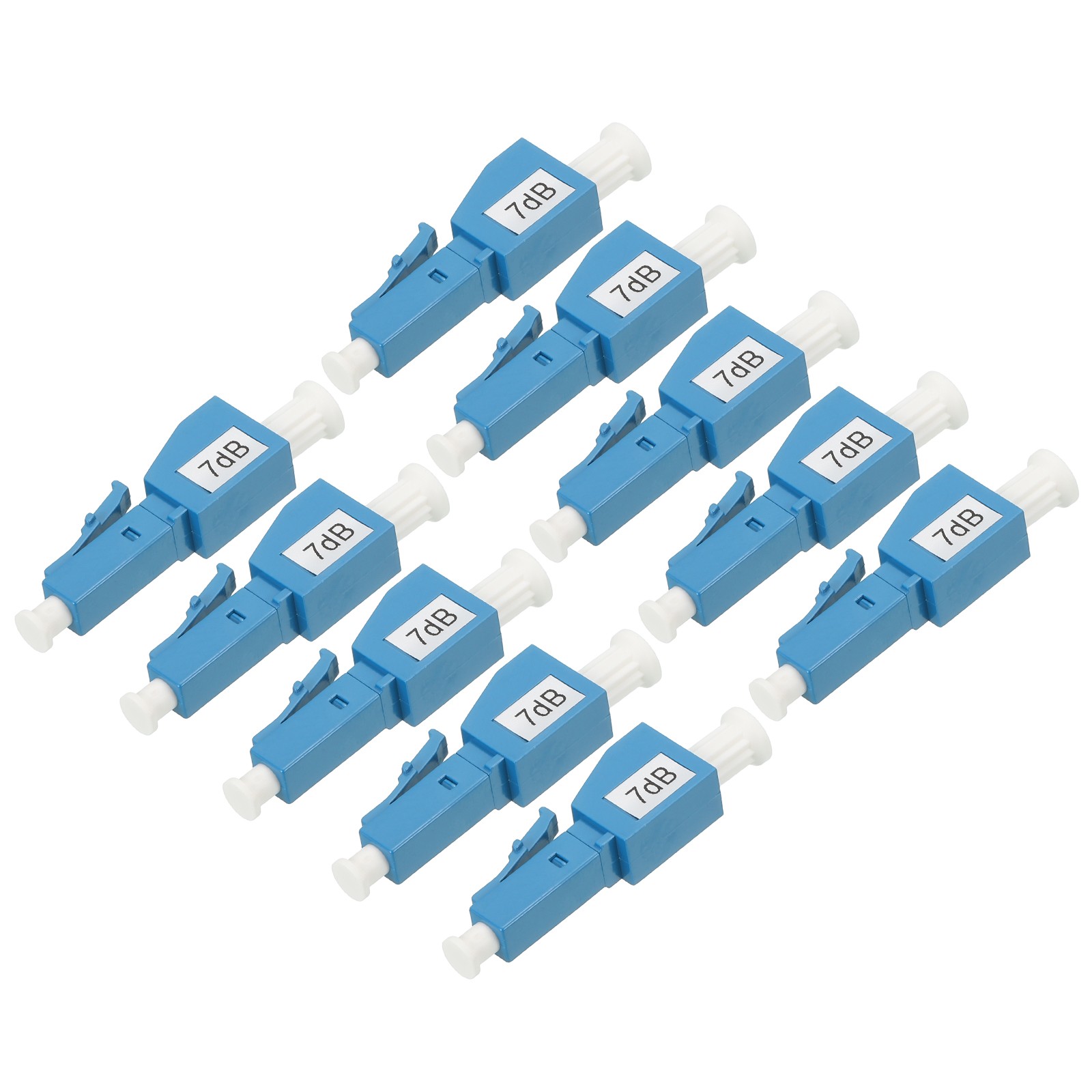 10Pcs Optical Attenuator 7dB LC/UPC Single Fashion for Male-Female Connectors