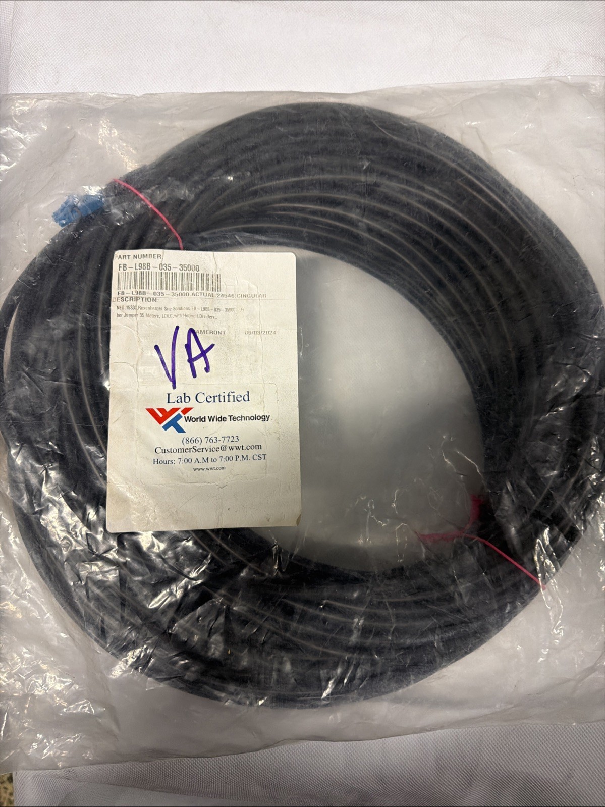 Rosenberger Fiber Jumper LC-LC 35m FB-L98B-035-35000 NEW Lab Certified