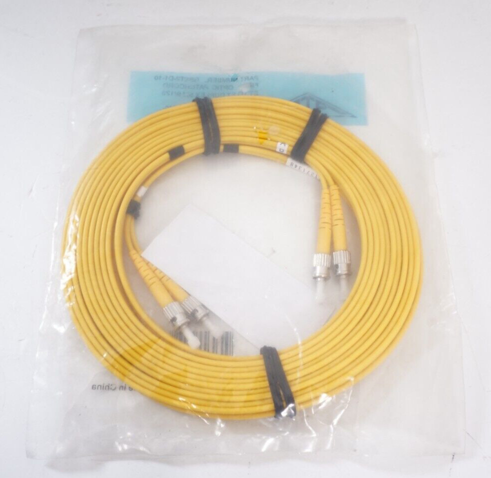 Allen Tel GBST2-D1-10 Duplex ST to ST Fiber Optic Patch Cord, Singlemode, 10 M
