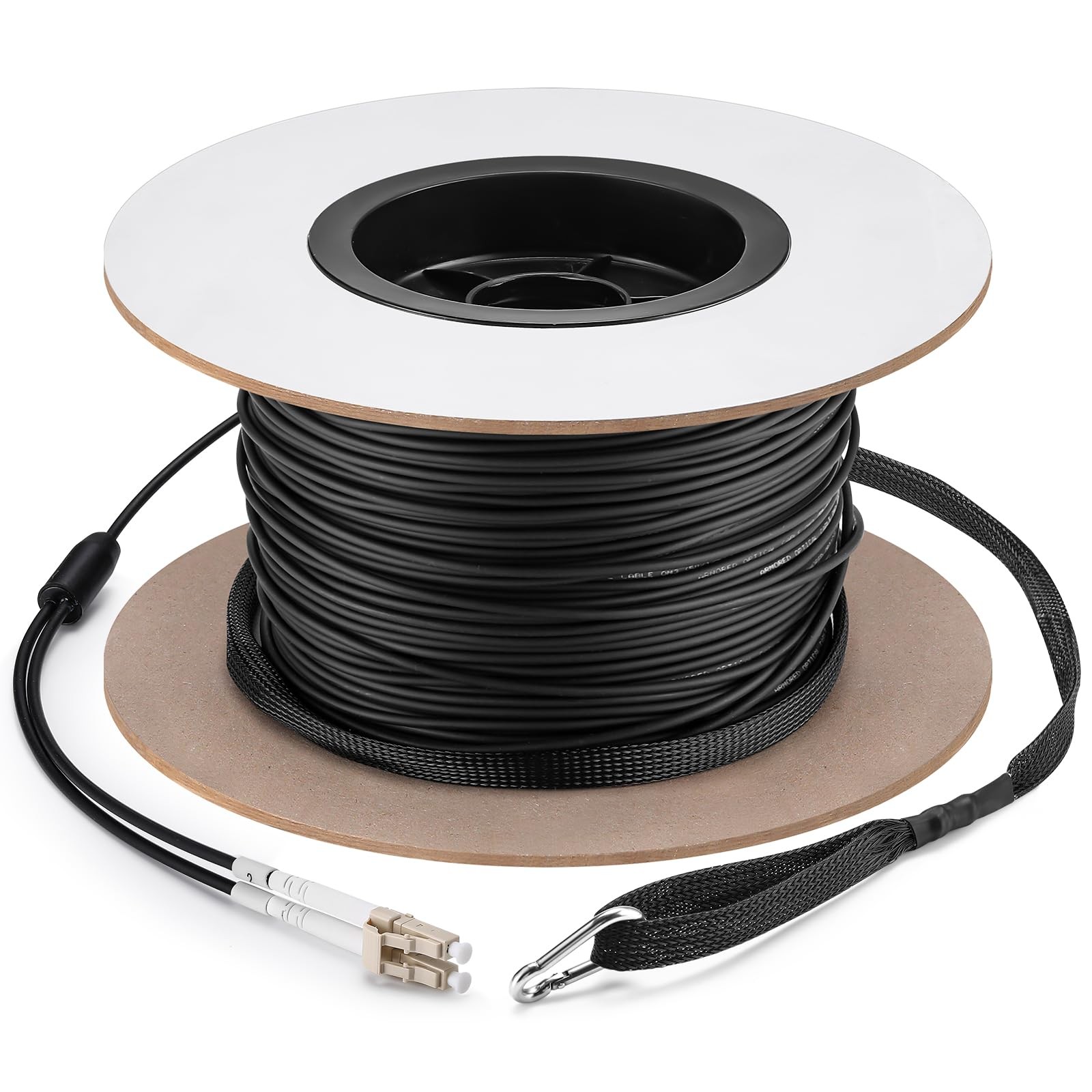 500Ft OM3 LC to LC Outdoor Armored Fiber Optic Cable 10GB Duplex 50/125Um