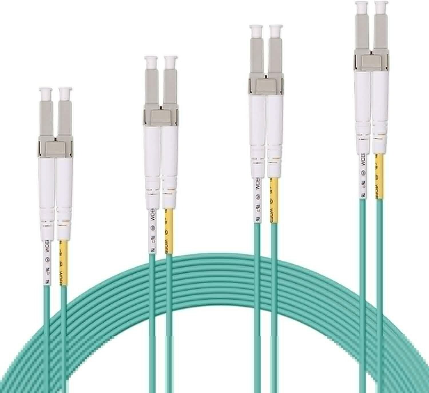 10G LC/UPC-LC/UPC 50/125 OM3 Multimode Duplex Aqua Fiber Optic Patch Cable