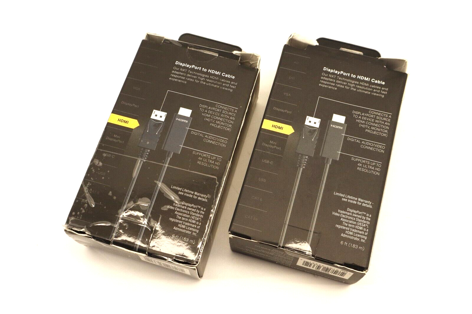 2x NXT TECHNOLOGIES CAT6 100ft/50ft Ethernet Cable & 2xDisplay Port to HDMI 6Ft