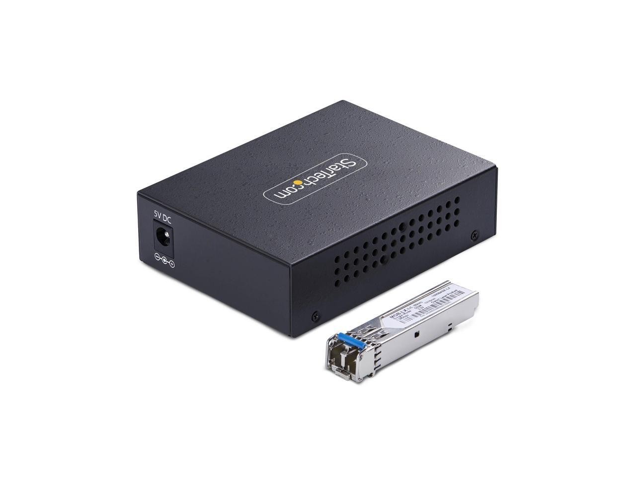 StarTech.com Gigabit Singlemode (SM) LC Fiber Media Converter, 10/100/1000 Mbps,