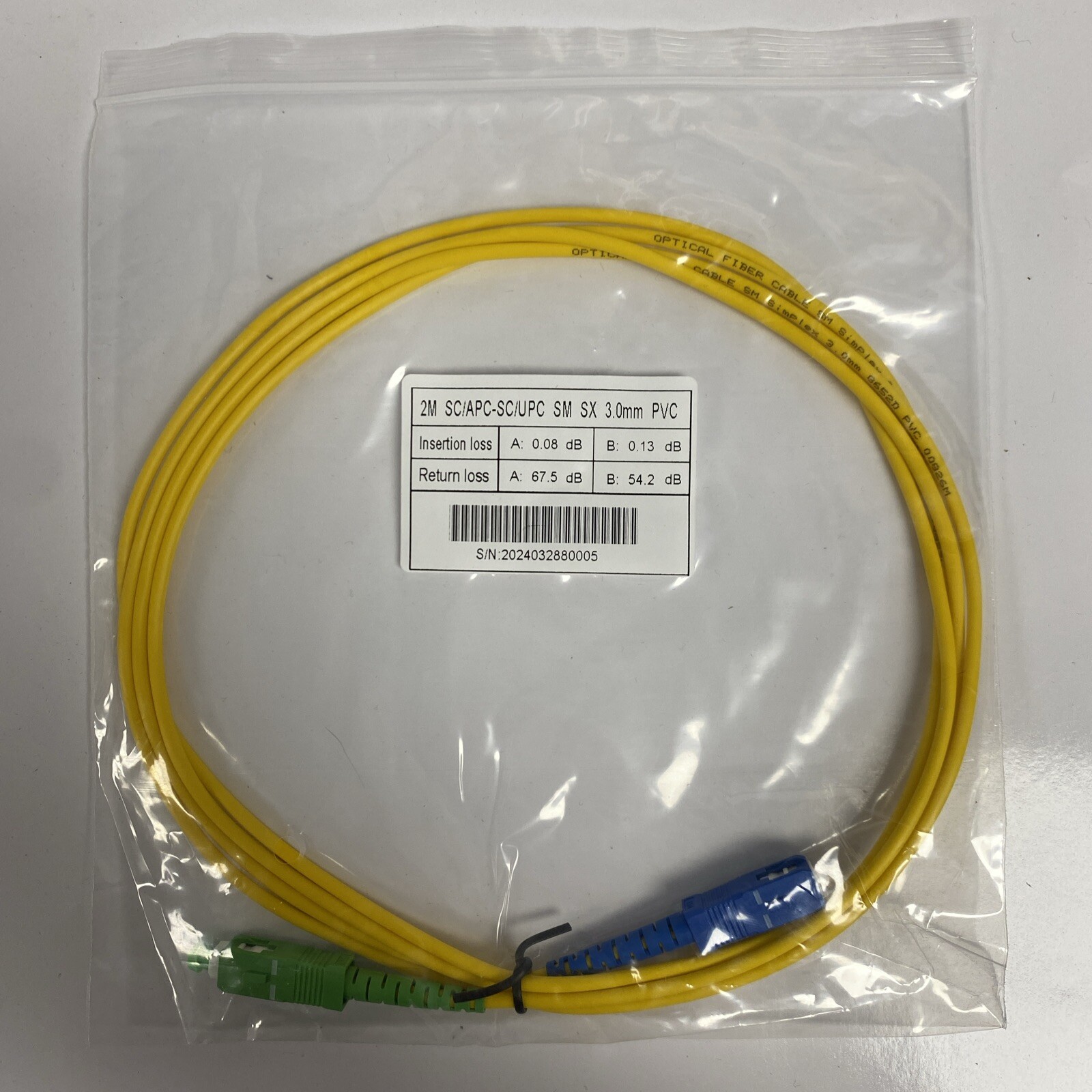 2M SC/APC-SC/UPC SM SX 3.0mm PVC Pack of 4