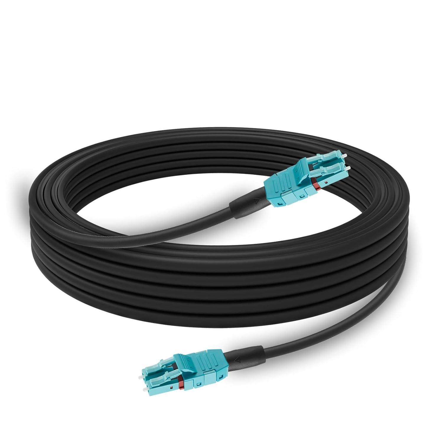 Outdoor Armored OM3 LC to LC Fiber Optic Cable 328Ft, Low Friction Duplex