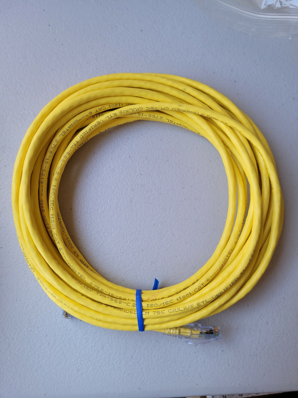 New AFL HYPERSCALE AMZ-BT6B568BYL-030 RJ45 Cat 6 30′ Foot Patch Cable