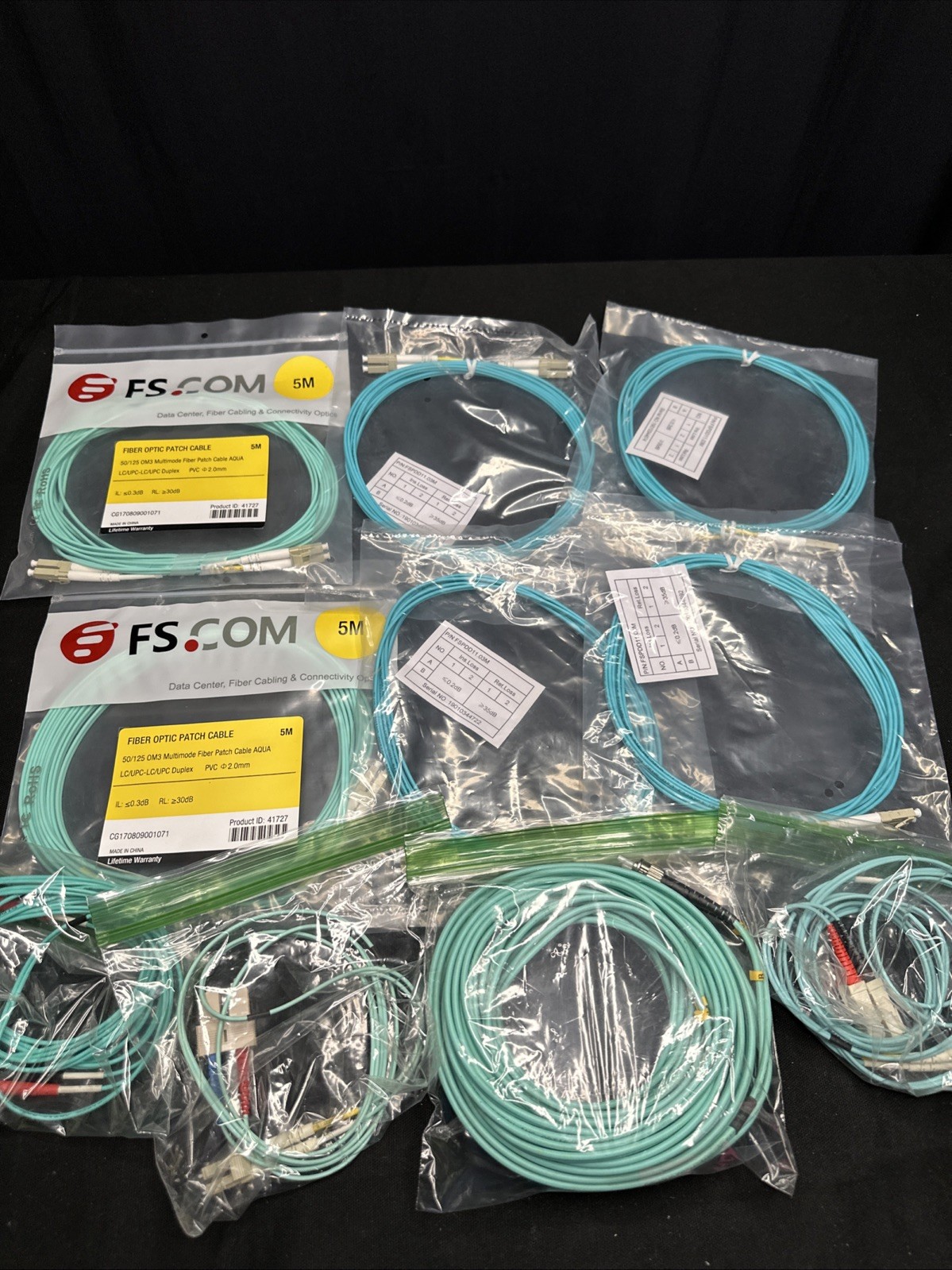 FS.COM Duplex Multimode Fiber Patch Cable Lot Of 10 Pieces