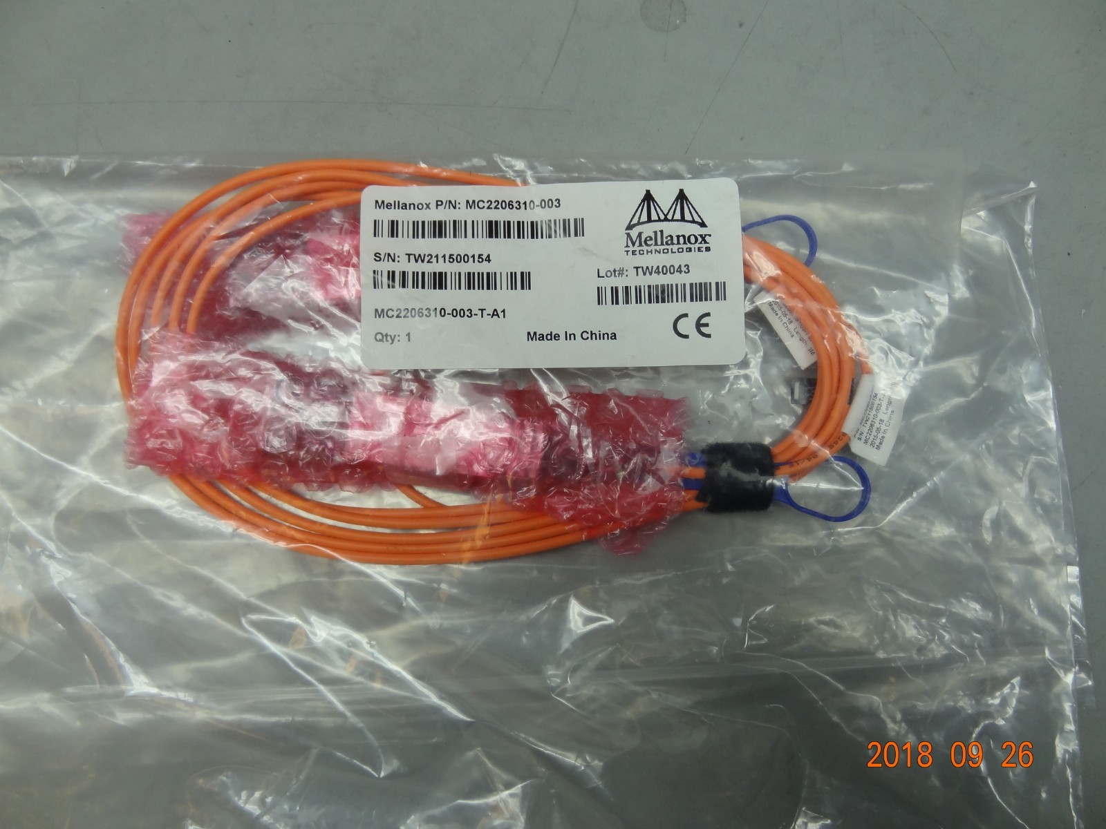 Mellanox MC2206310-003 Active Fiber Cable IB QDR/FDR10 40Gb/s #T365