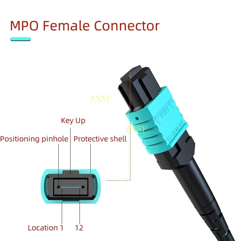1-20M MPO Female to 6 LC Duplex 12 core OM3 Branch Fiber Optic Patch Cord Jumper